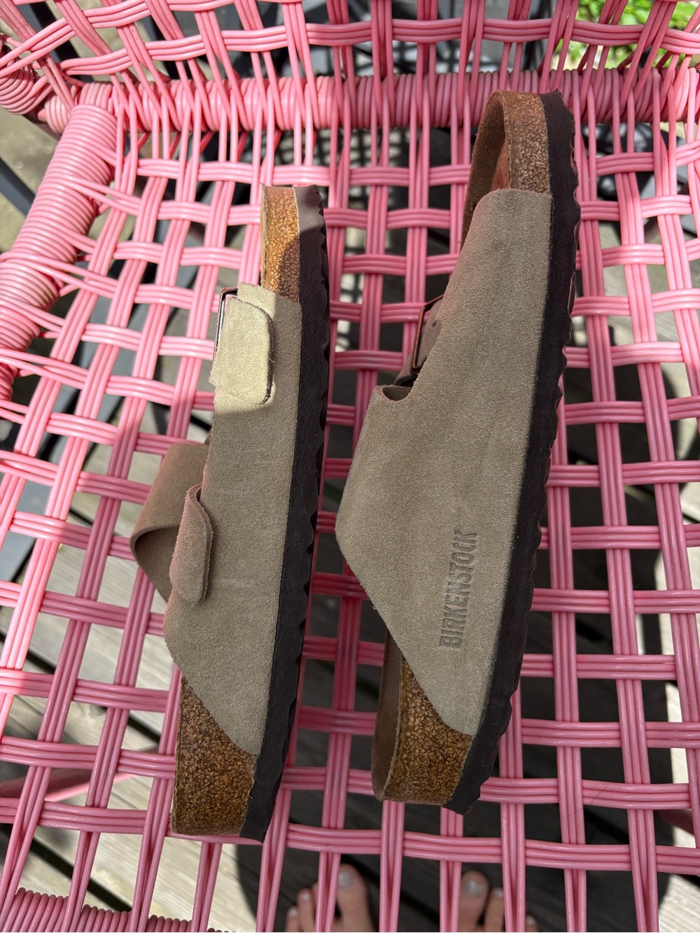 Birkenstock women’s Arizona Suede Sandals in Taupe - Picture 7 of 10